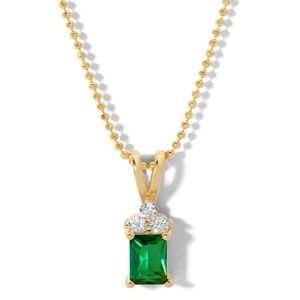 New Vanessa Mooney THE EMERALD NECKLACE Pendant charm necklace emerald